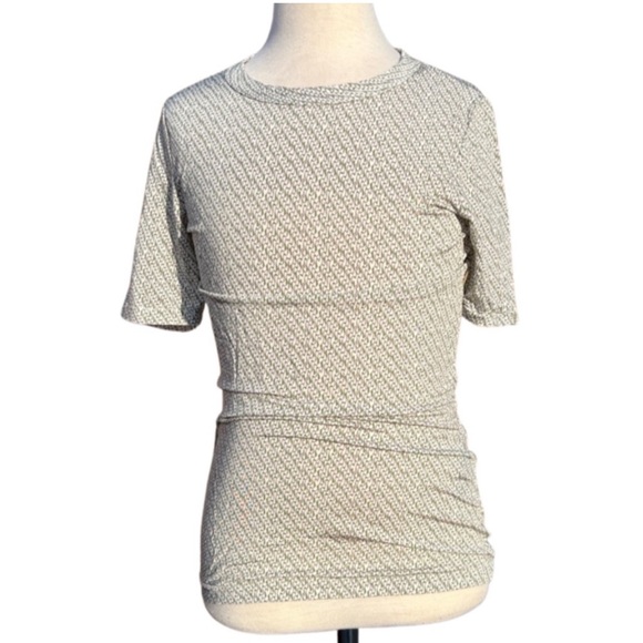 Rag & Bone Sabeen Jersey slim fit top with green geometric print - Picture 3 of 8